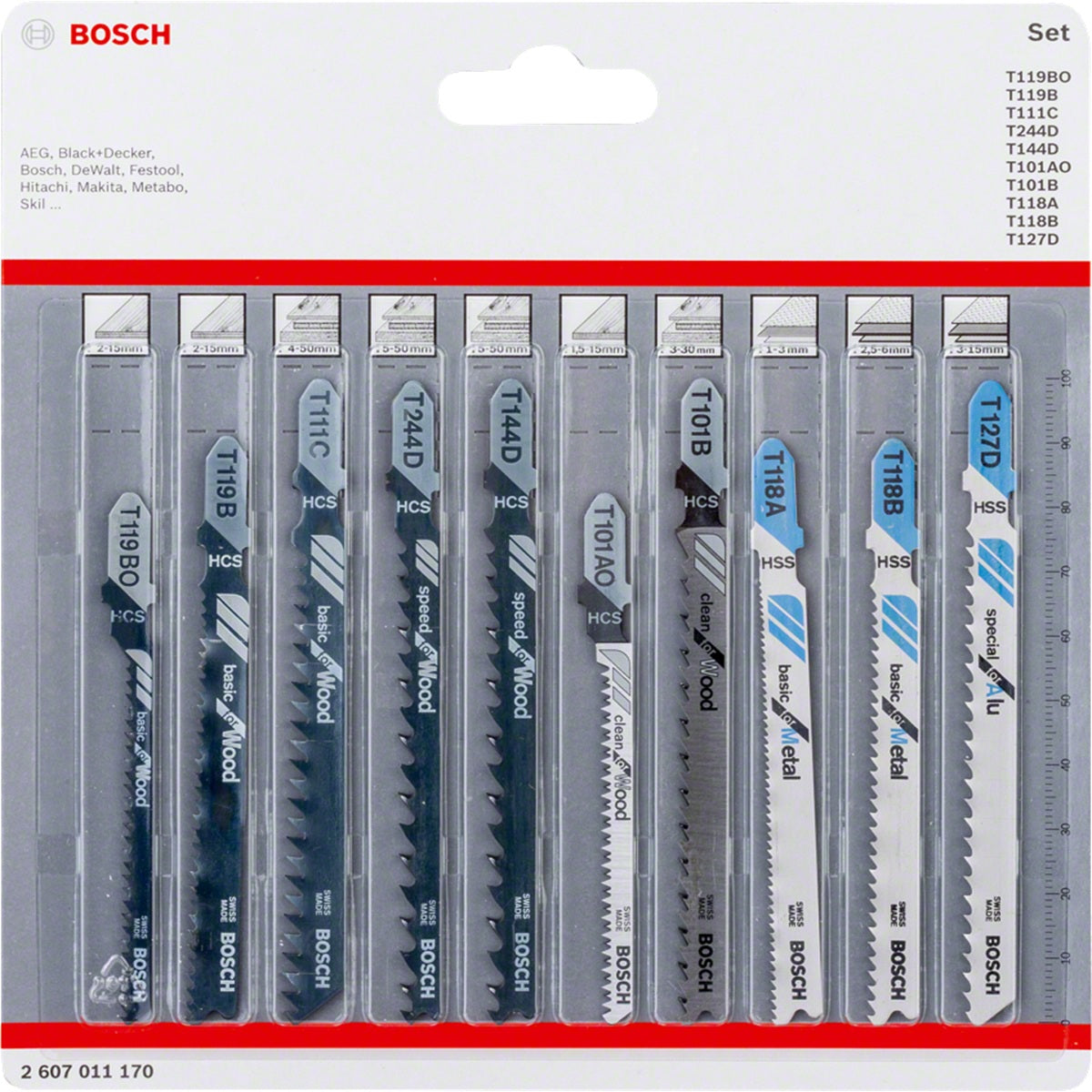 Bosch Stichsägeblatt-Set Holz-Metall 10-tlg bei SicherFest.de