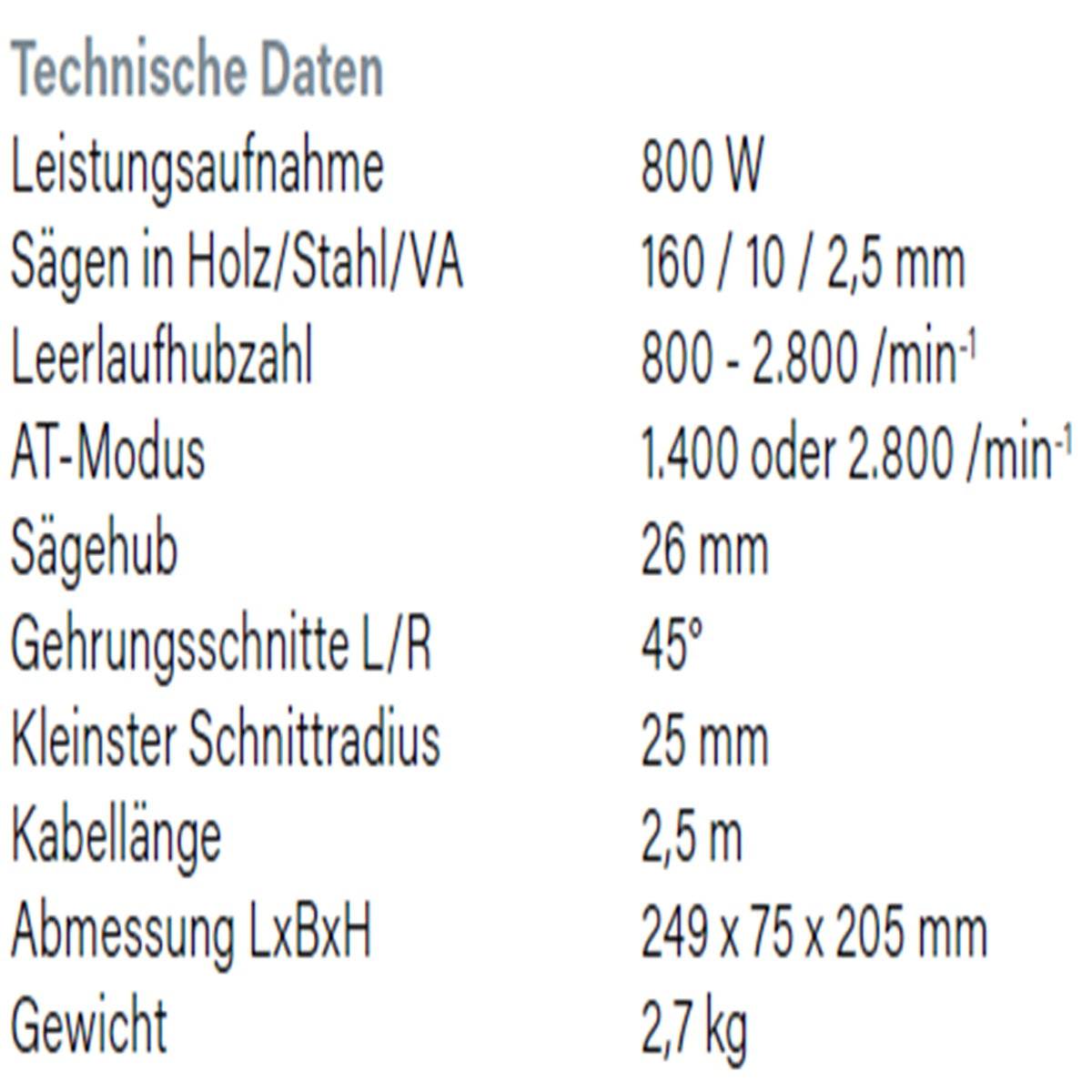 Datenblatt Hikoki CJ160V bei SicherFest.de