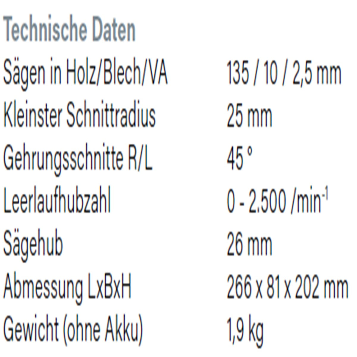 Datenblatt Hikoki CJ18DA bei SicherFest.de