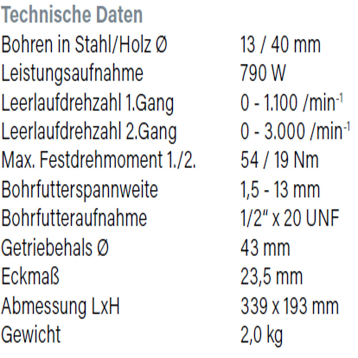 Datenblatt Hikoki D13VB3 bei SicherFest.de