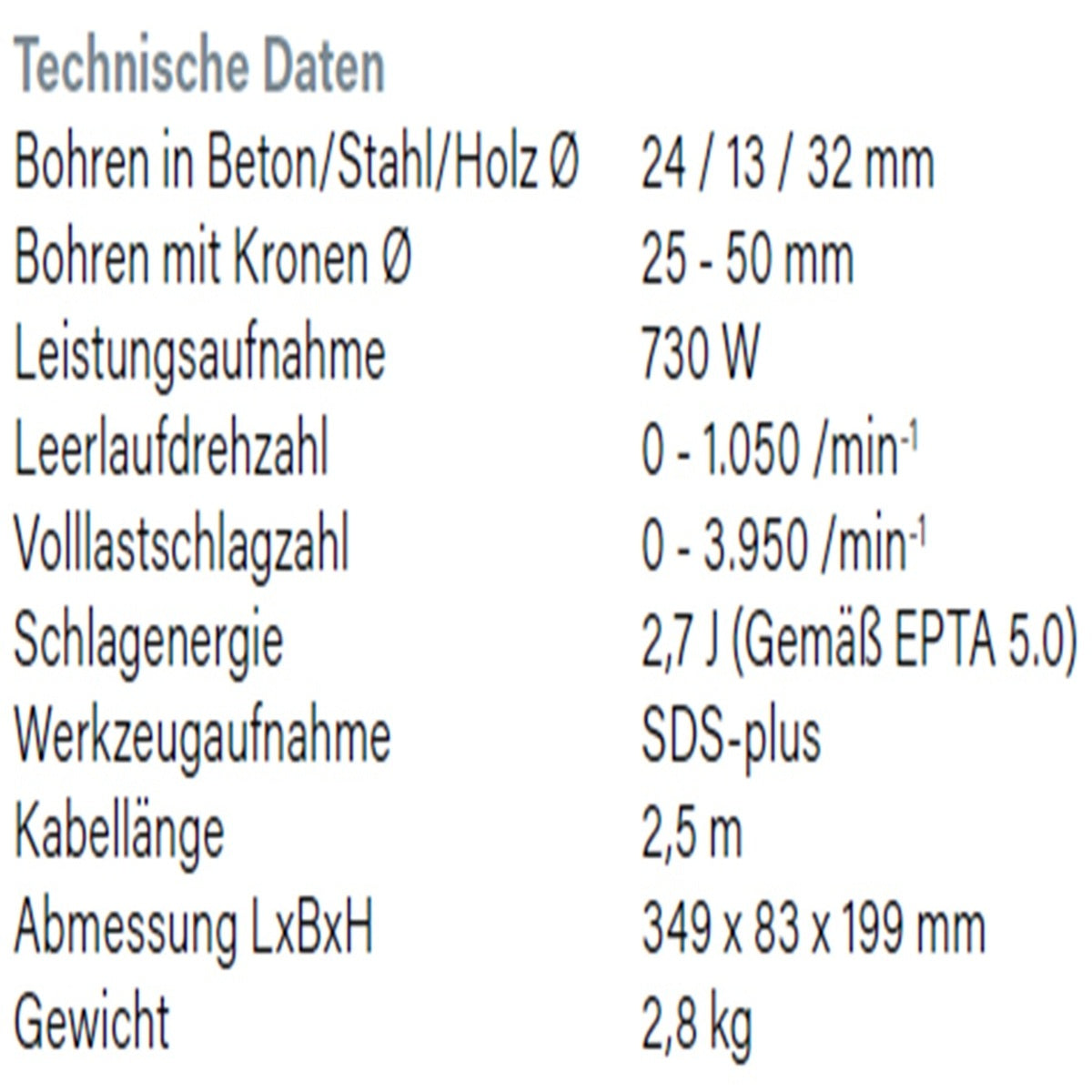Datenblatt Hikoki DH24PH2 bei SicherFest.de