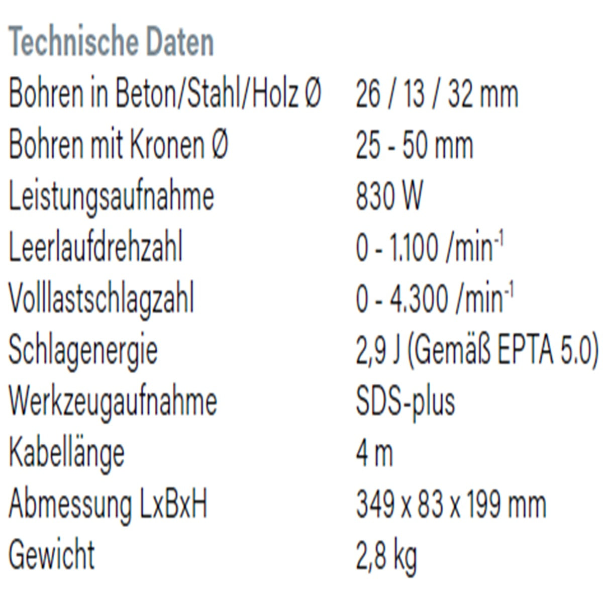 Datenblatt Hikoki DH26PB2 bei SicherFest.de