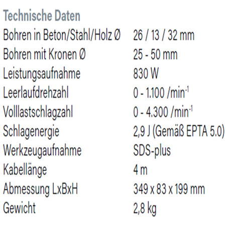 Datenblatt Hikoki DH26PB2 bei SicherFest.de
