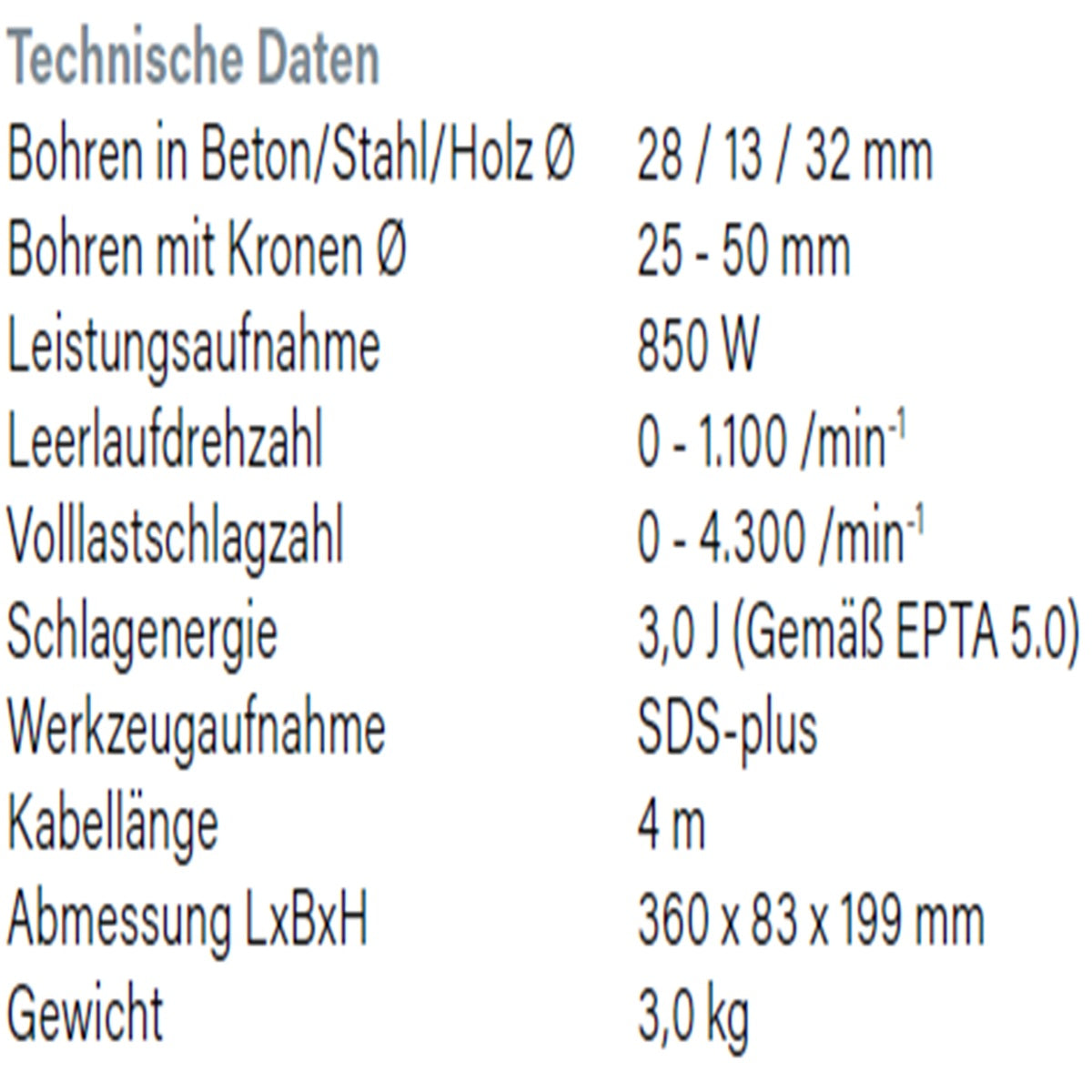 Datenblatt Hikoki DH28PBY2 bei SicherFest.de