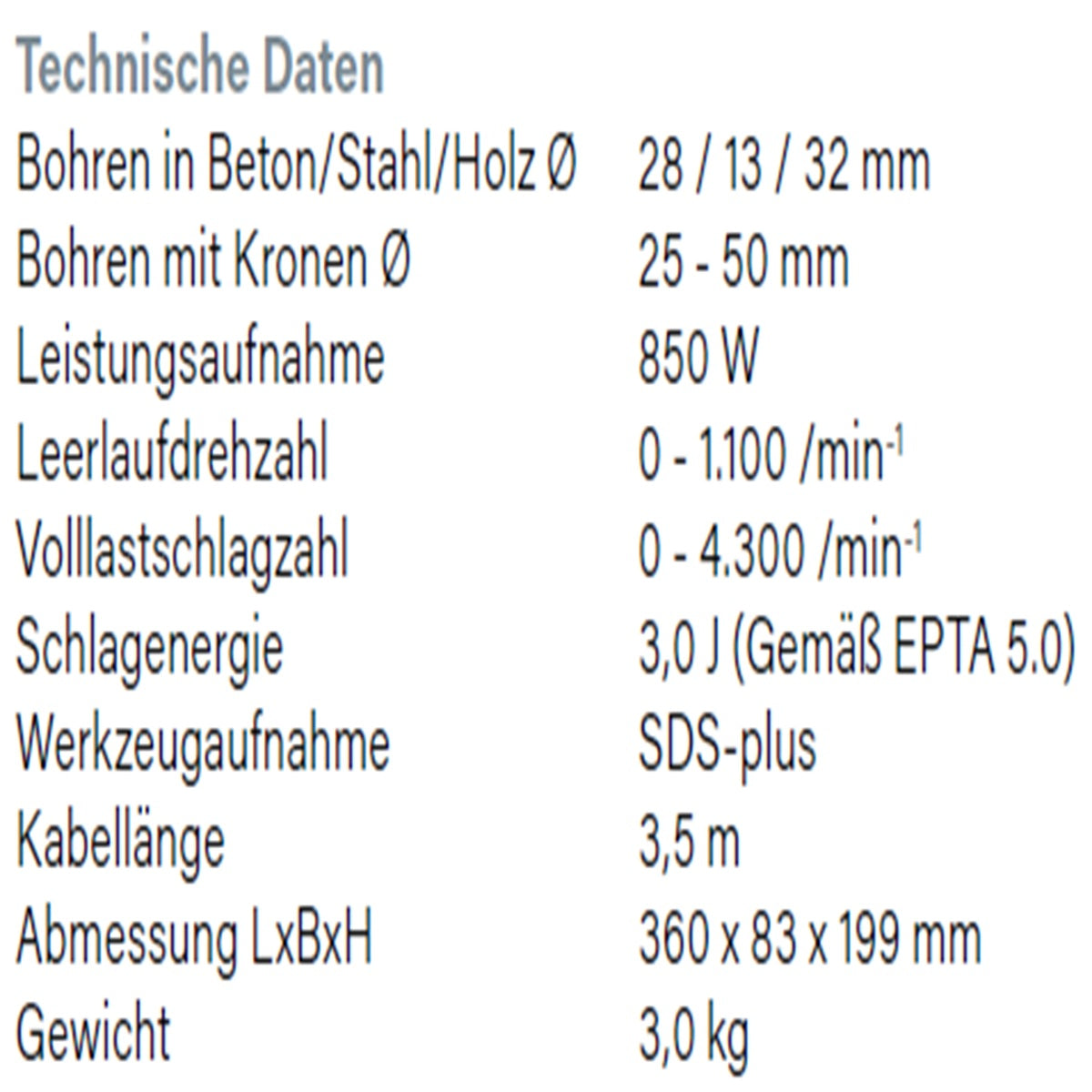 Datenblatt Hikoki DH28PCY2 bei SicherFest.de