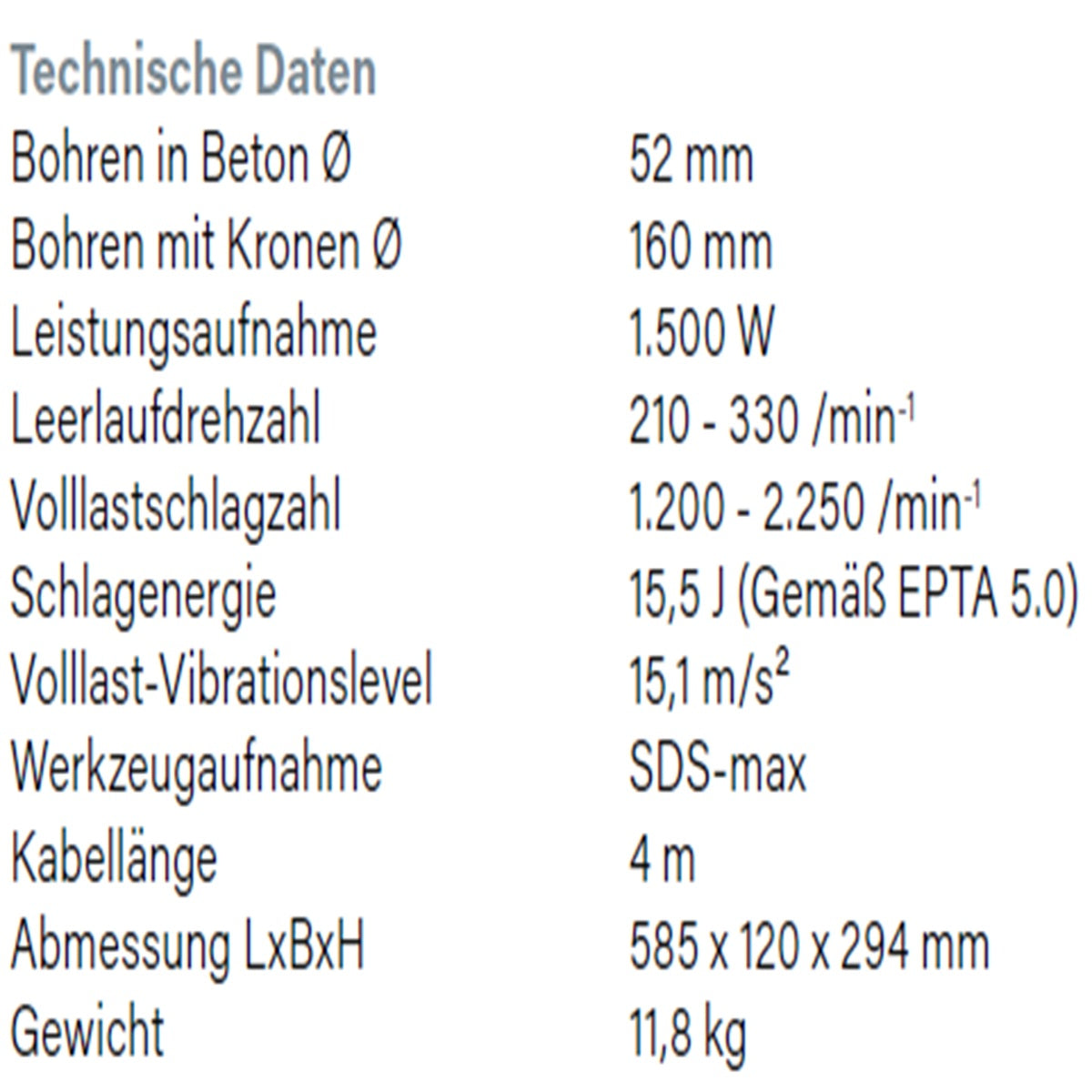 Datenblatt Hikoki DH52MA bei SicherFest.de