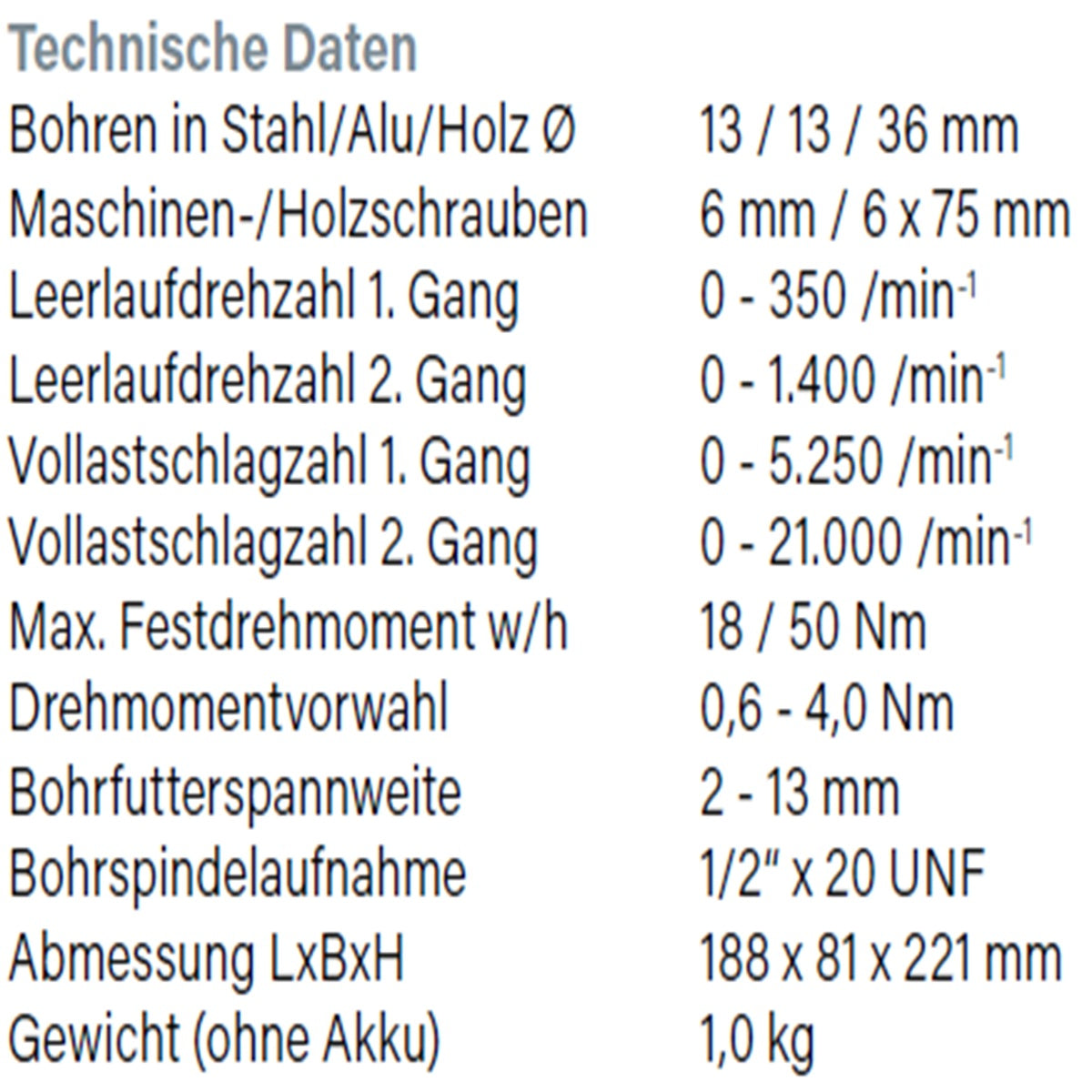 Datenblatt Hikoki DV18DA bei SicherFest.de