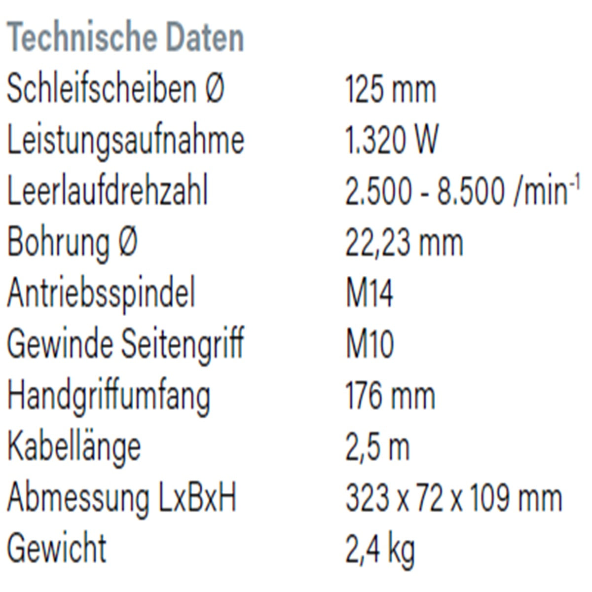 Datenblatt Hikoki G13VE2 bei SicherFest.de