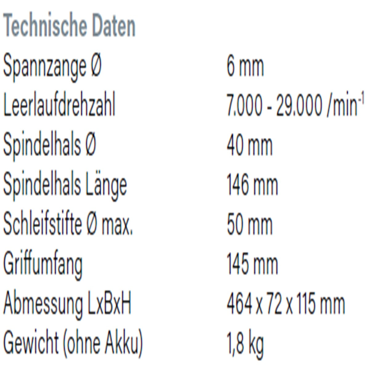 Datenblatt Hikoki GP18DA bei SicherFest.de