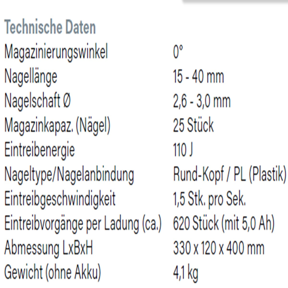 Datenblatt Hikoki NC1840DA bei SicherFest.de