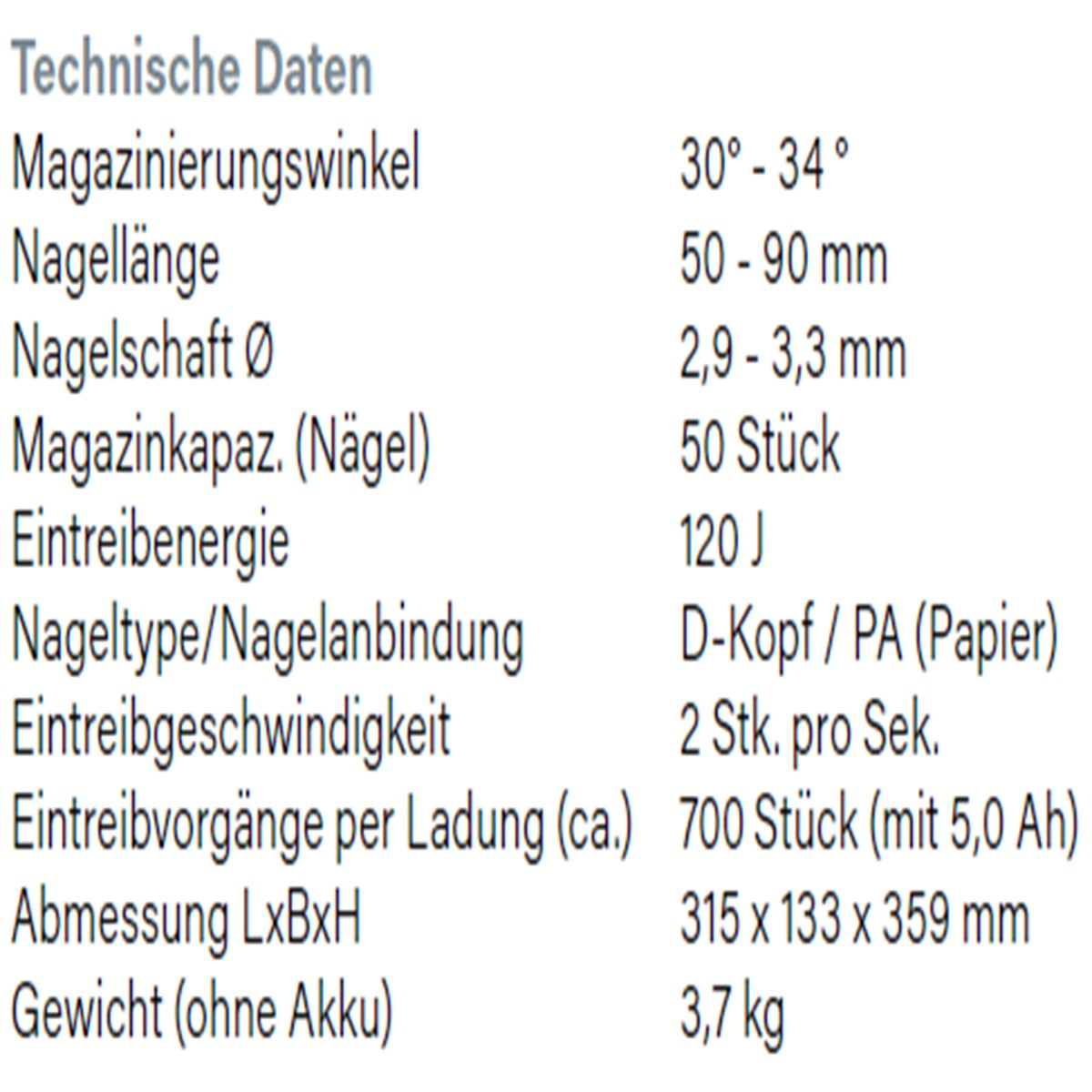Datenblatt Hikoki NR1890DCA bei SicherFest.de