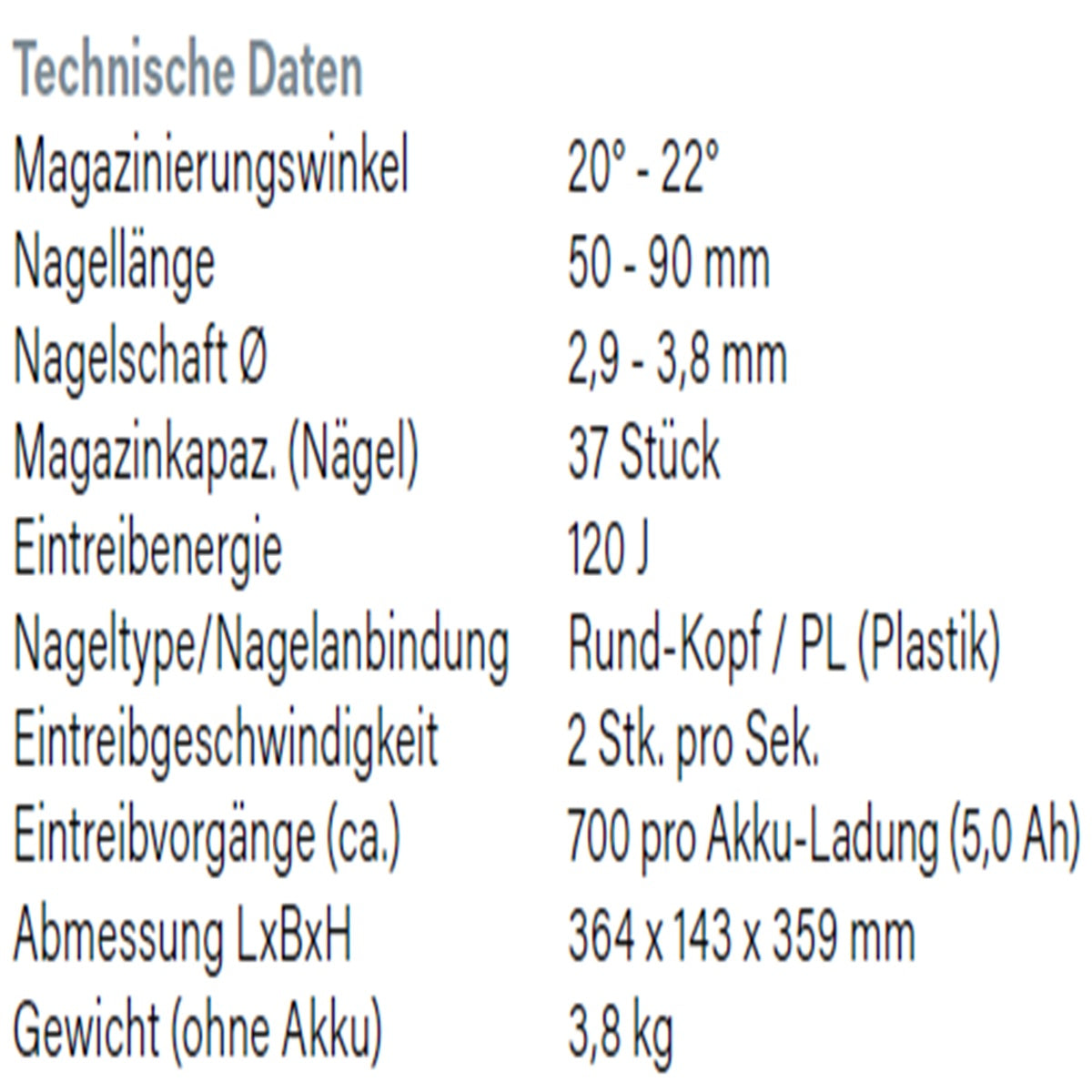 Datenblatt Hikoki NR1890DRA bei SicherFest.de