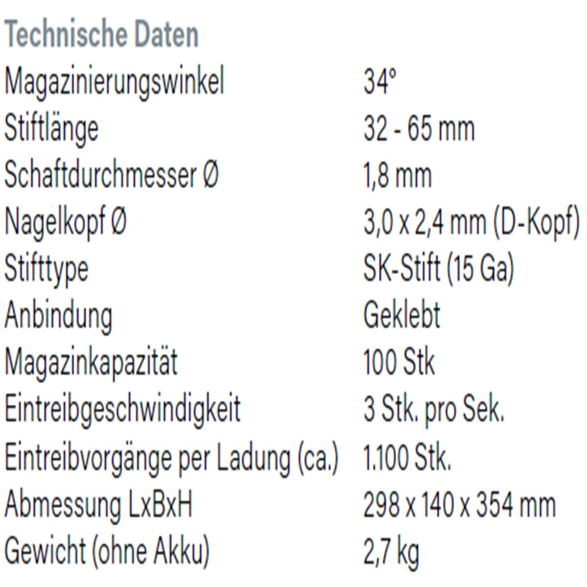 Datenblatt Hikoki NT1865DAA bei SicherFest.de