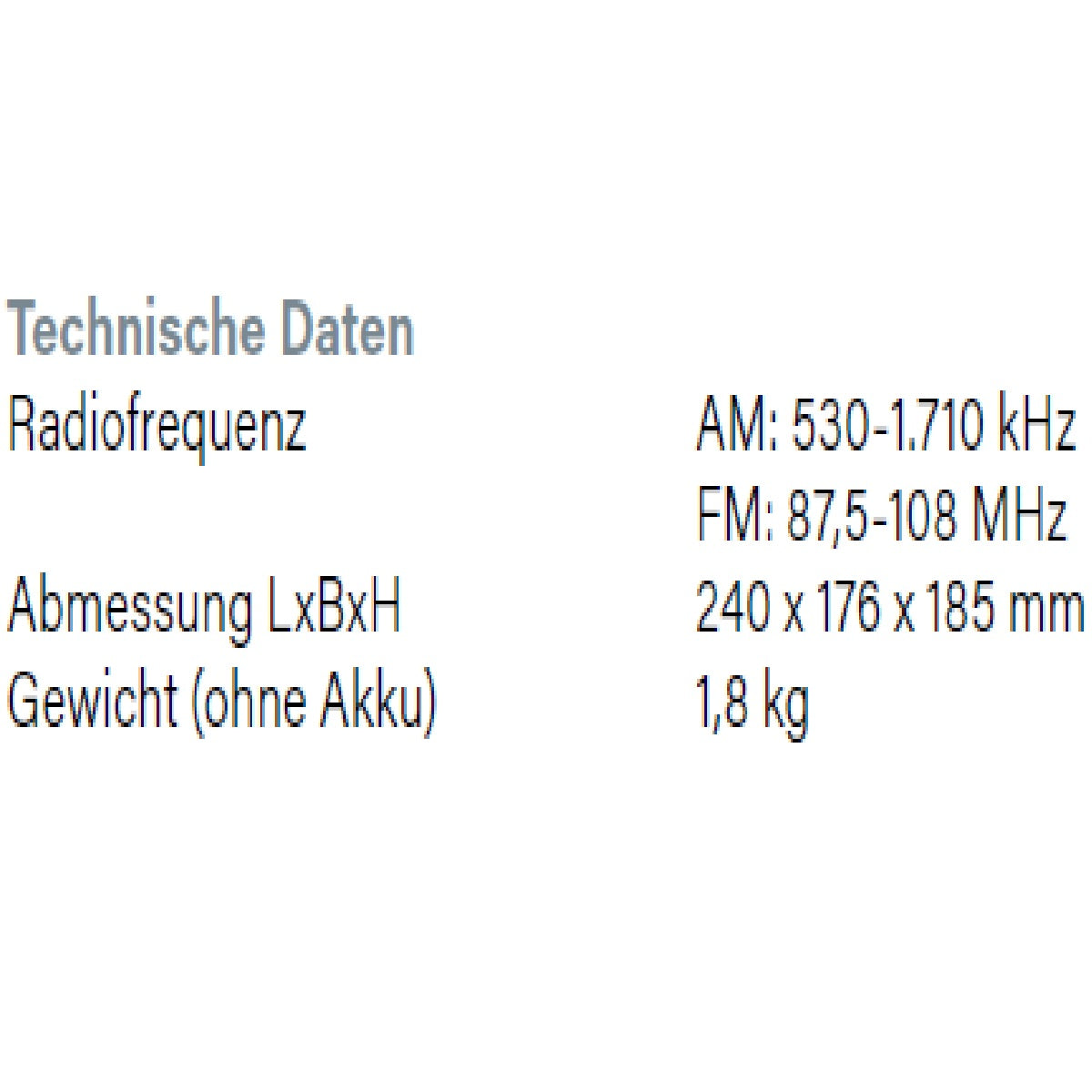 Datenblatt Hikoki UR18DA bei SicherFest.de