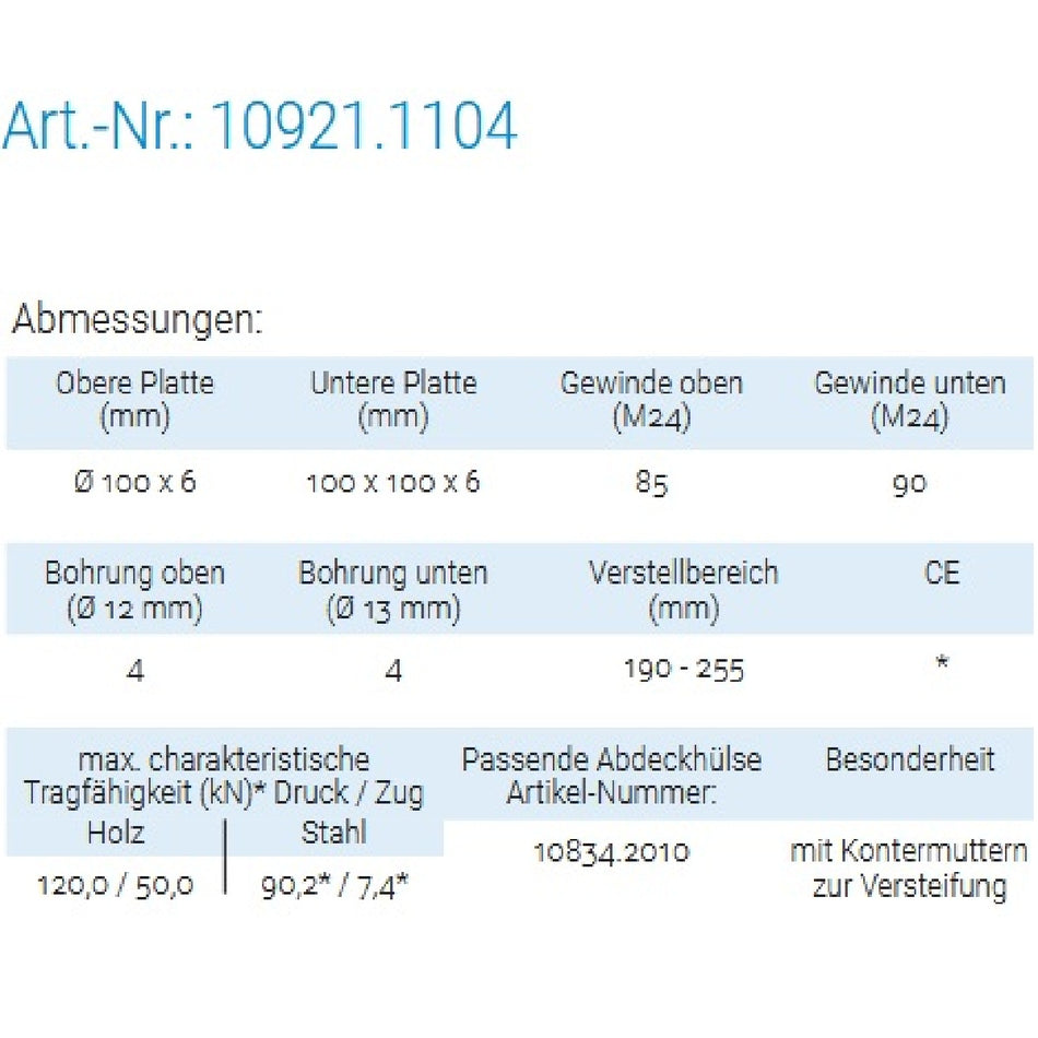 Datenblatt für Pitzl 10921.1104 bei SicherFest.de