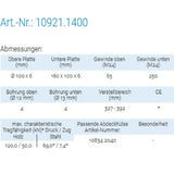 Datenblatt für Pitzl 10921.1400 bei SicherFest.de