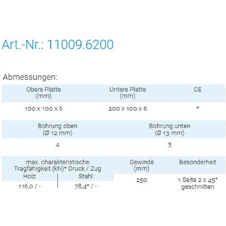 Datenblatt für Pitzl 1009.6200 bei SicherFest.de