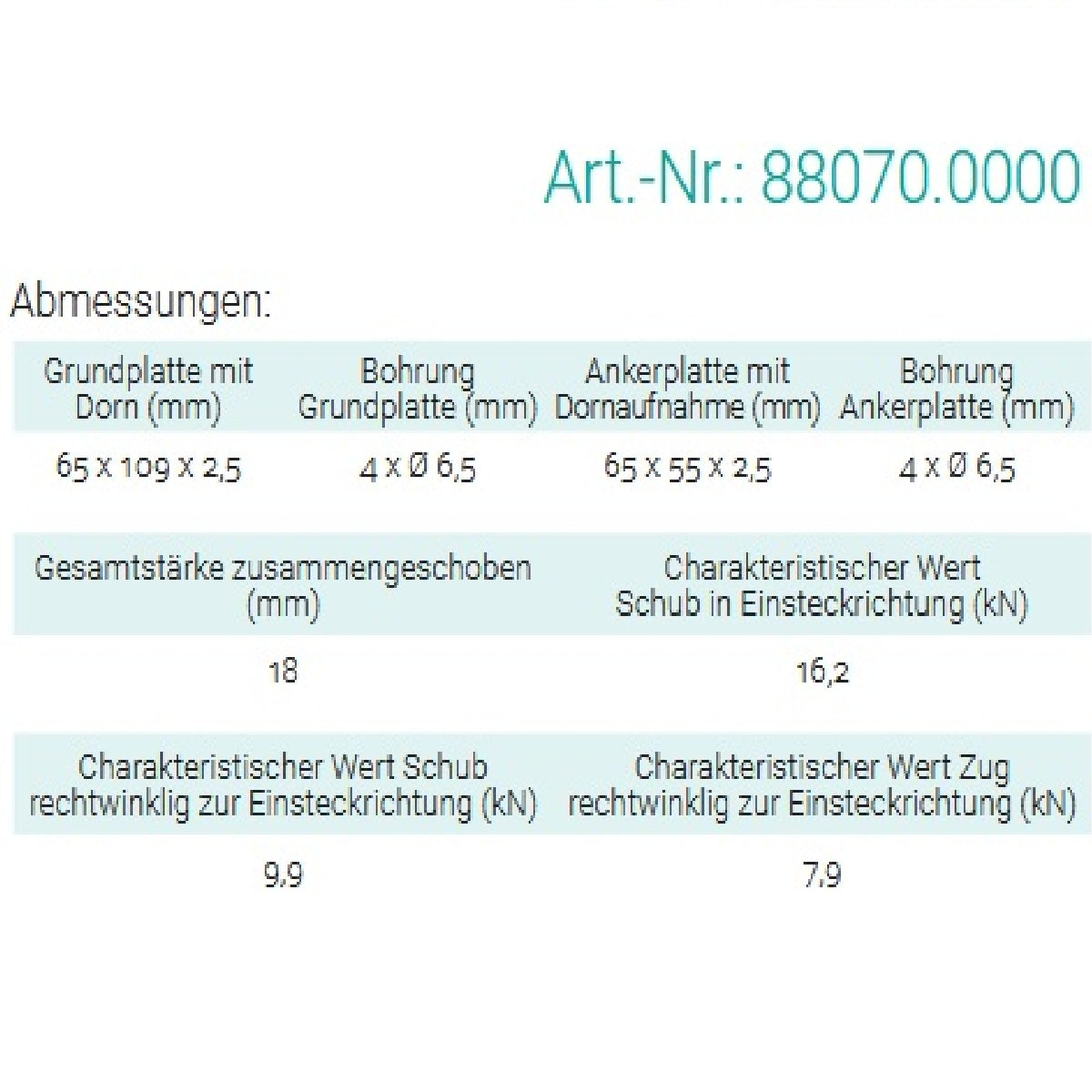 Datenblatt für itzl 88070.0000 bei SicherFest.de