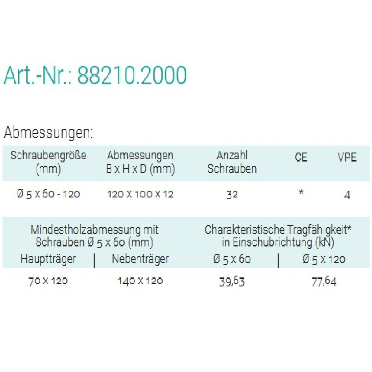 Datenblatt für Pitzl 88210.2000 bei SicherFest.de