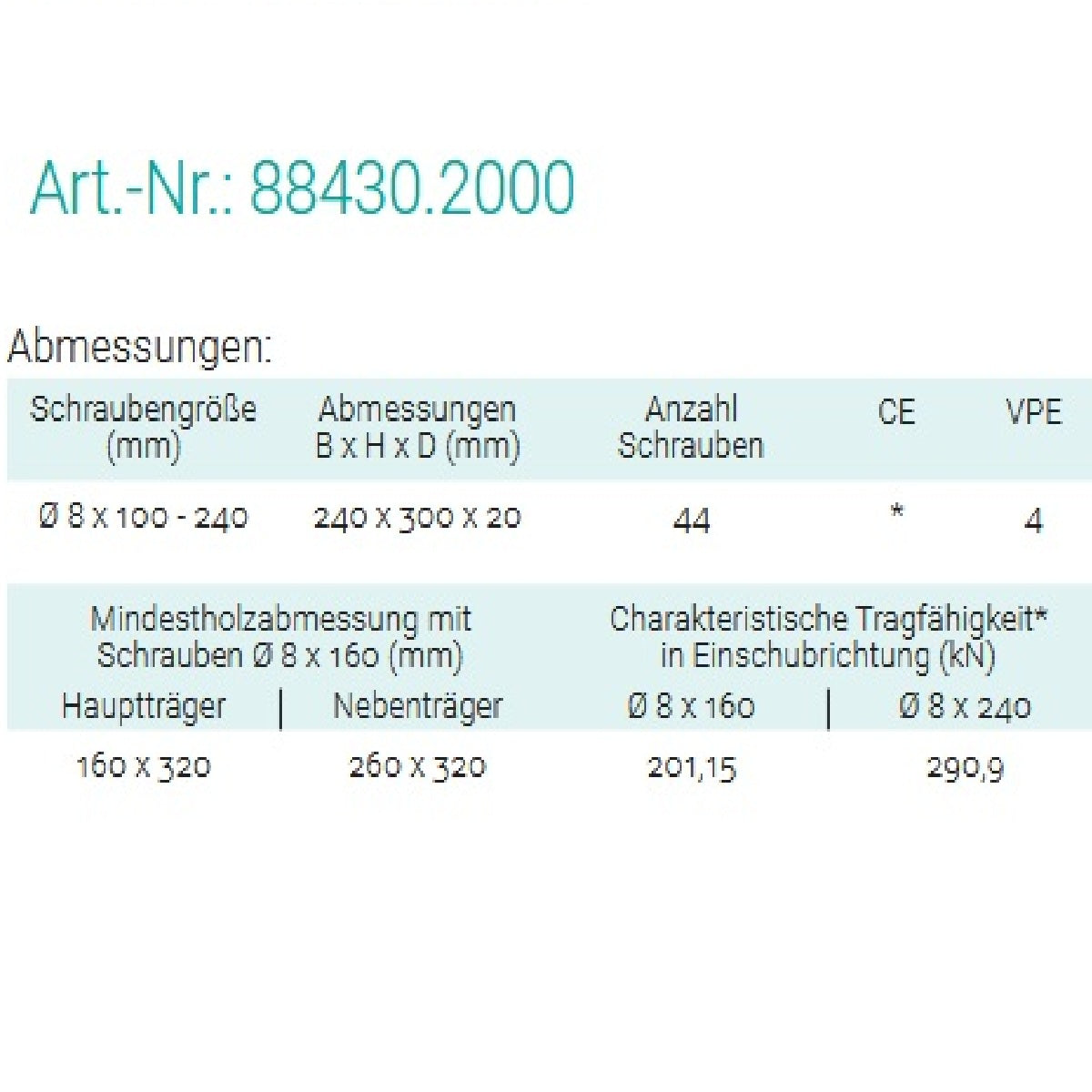 Datenblatt für Pitzl 88430.2000 bei SicherFest.de