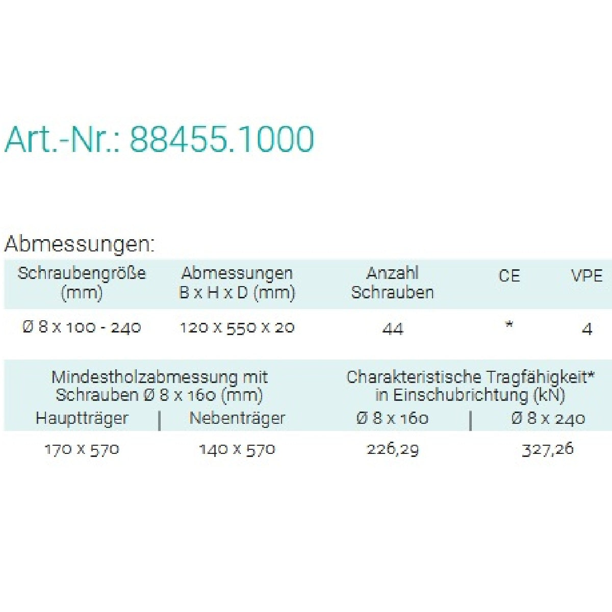 Datenblatt für Pitzl 88455.1000 bei SicherFest.de