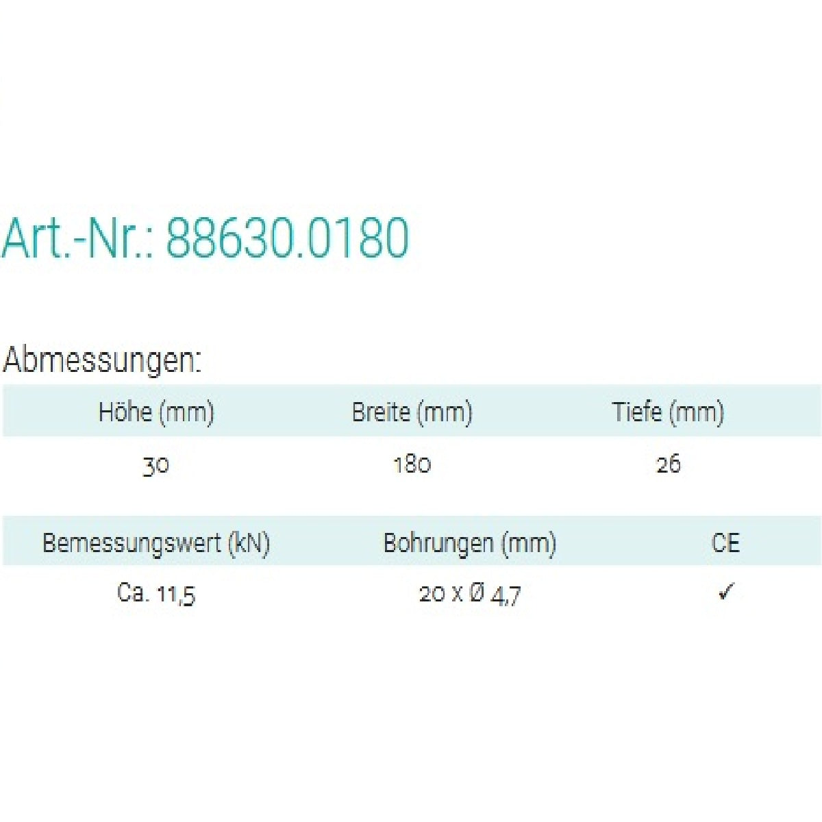 Datenblatt für Pitzl 88630.0180 bei SicherFest.de