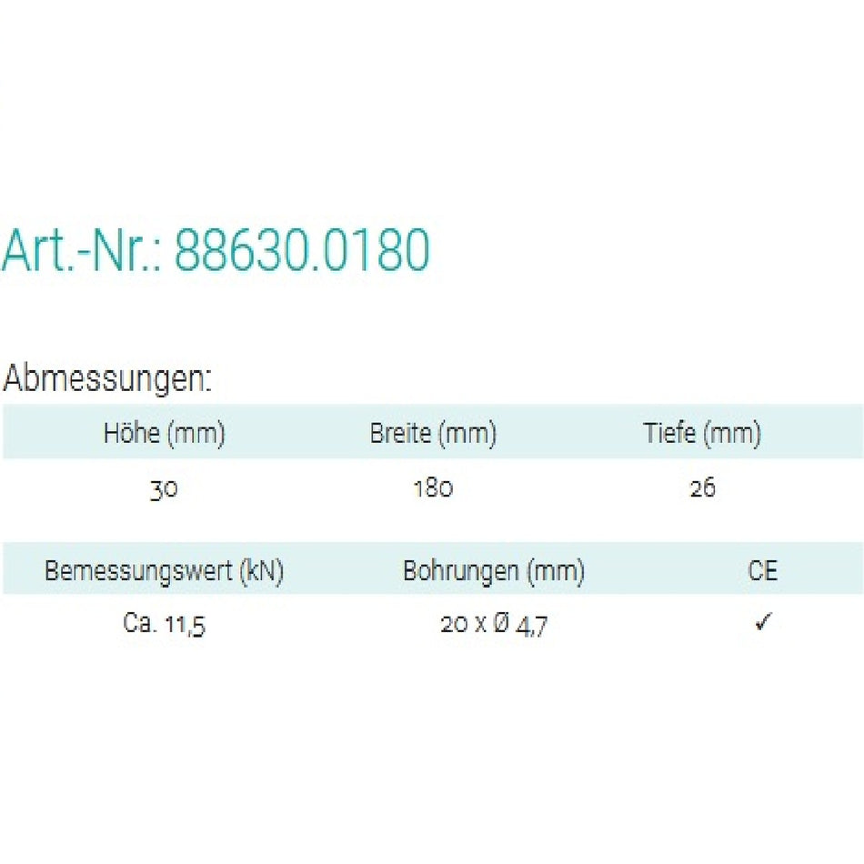 Datenblatt für Pitzl 88630.0180 bei SicherFest.de