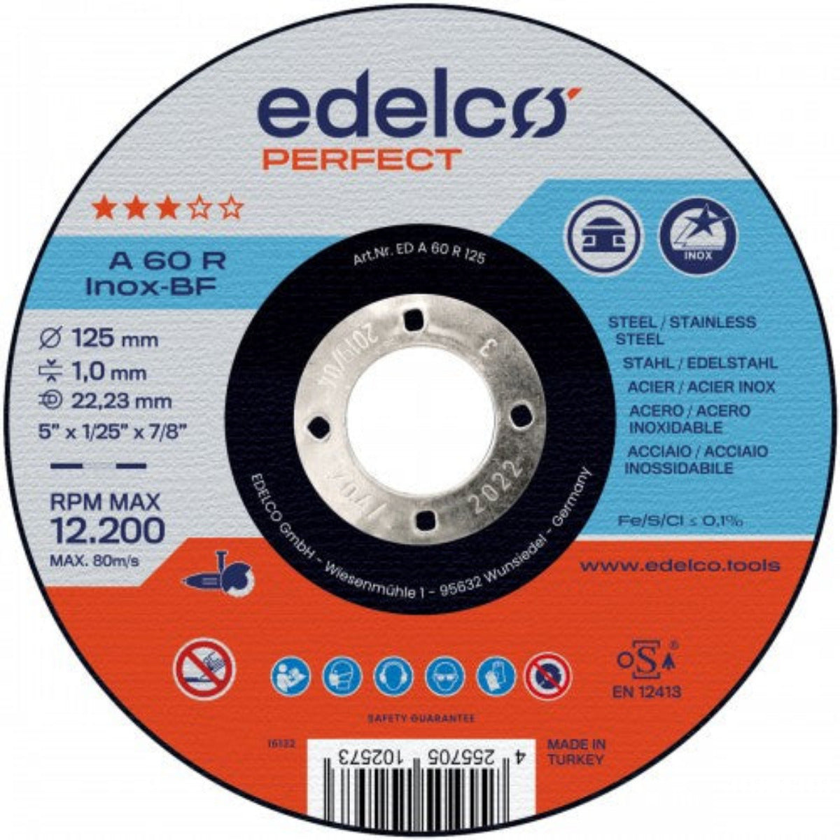Edelco Trennscheibe A60R 125x1mm bei SicherFest.de