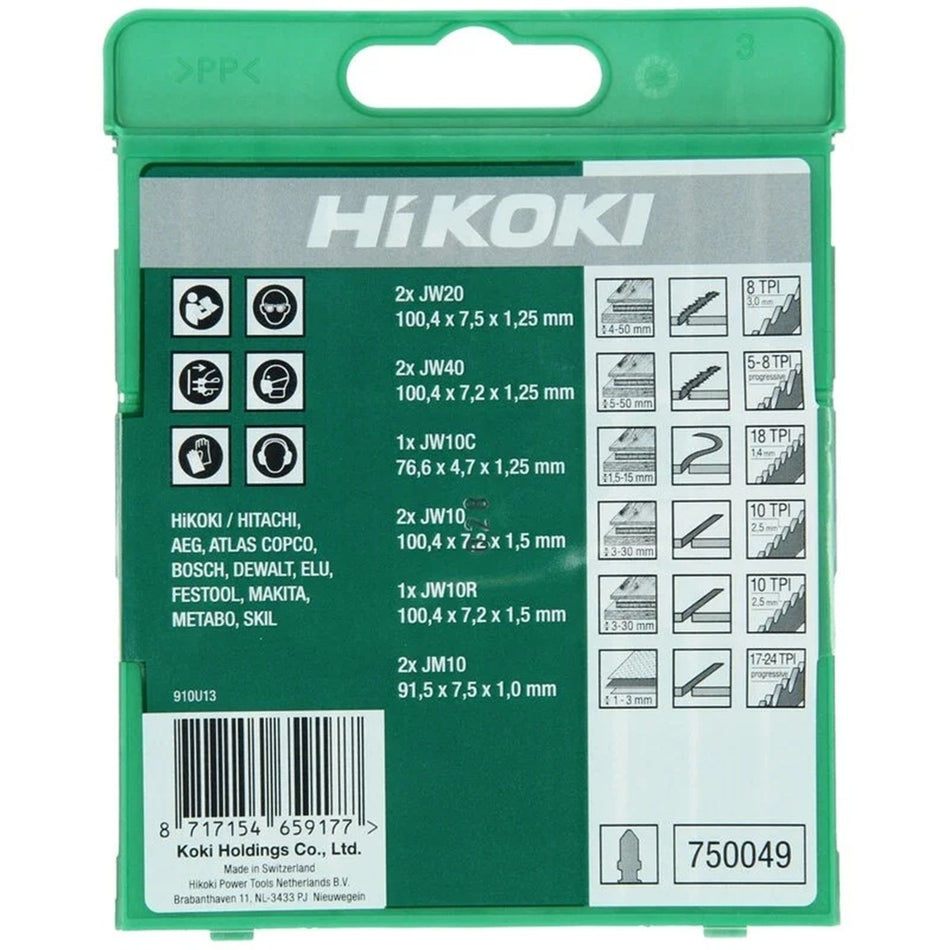 Hikoki Stichsägeblatt-Set 10-tlg Rückseite bei SicherFest.de